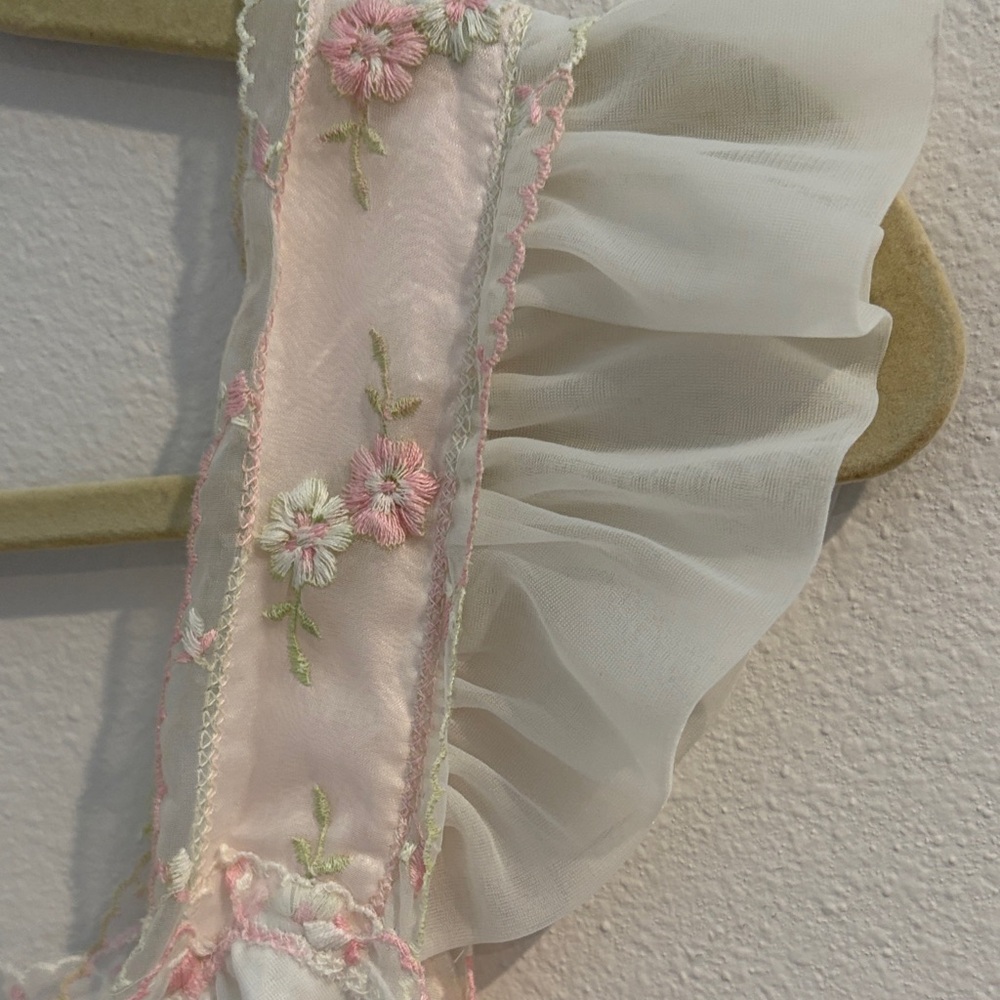 Charmode by Sears Roebuck Vintage Off White and Baby Pink Nightgown Slip Dress - Picture 8 of 15